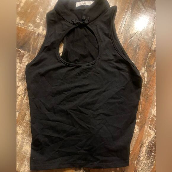 NWT Adika Black High-Neck cutout Tank Top Size Medium NEW - Picture 3 of 6